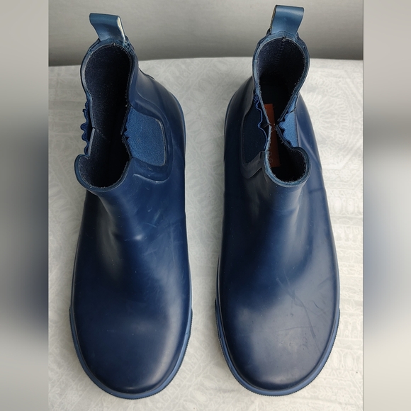 Rocket Dog Rainbow Chelsea Rain Boots Women's Size 10 Navy Blue Rubber Round Toe - Picture 4 of 8
